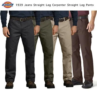 Dickies Mens Work Jeans Relaxed Fit Джинсовые хлопчатобумажные брюки в стиле плотника 1939