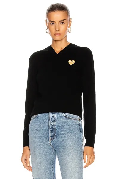 Свитер Comme des Garçons V-Neck Pullover, темно-синий