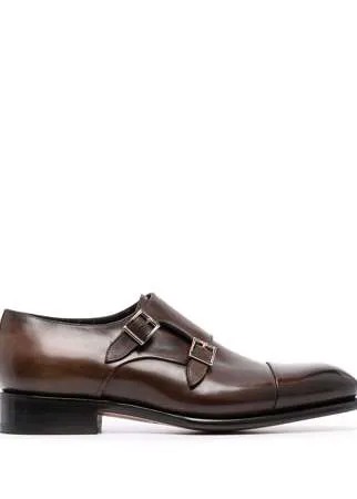 Santoni глянцевые монки с пряжками