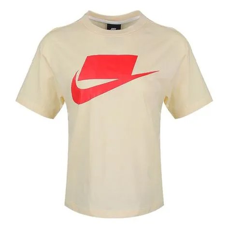 Футболка спортивная грудь классика большой логотип короткий рукав Nike, желтый