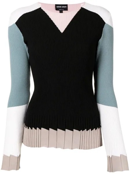 Giorgio Armani colour-block knit jumper