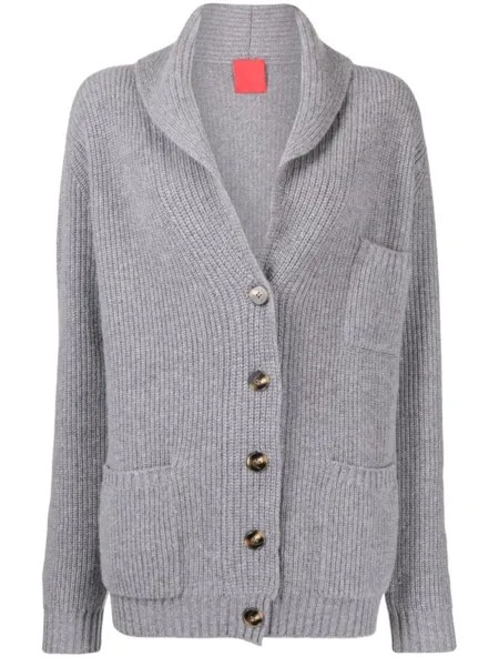 Кардиган с лацканами-шалькой Cashmere In Love, серый