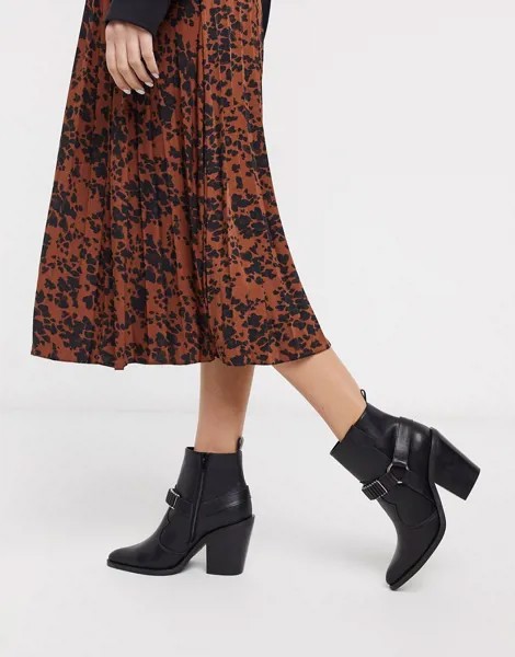 Ботинки в ковбойском стиле ASOS DESIGN-Черный