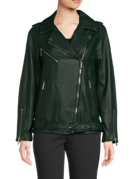 Объемная байкерская куртка Missy Michael Michael Kors, цвет Dark Emerald