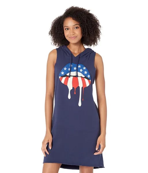 Платье Chaser, Patriot Lips Cotton Fleece Sleeveless Hoodie Dress