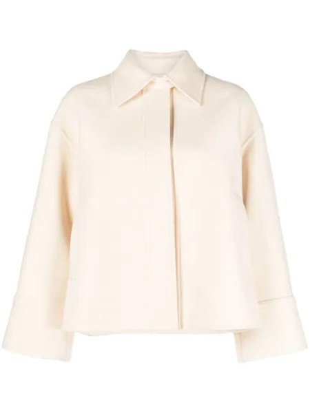 Jil Sander укороченная куртка с заостренным воротником, белый