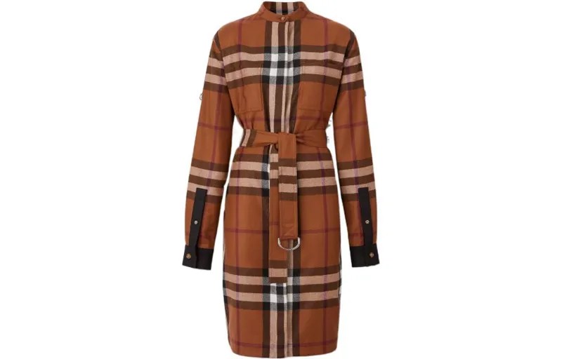Женское платье с длинными рукавами Burberry, цвет Brown