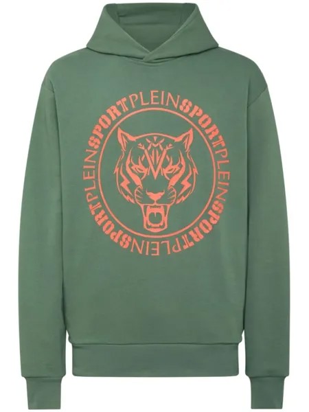 Plein Sport толстовка с длинными рукавами и логотипом Tiger, зеленый