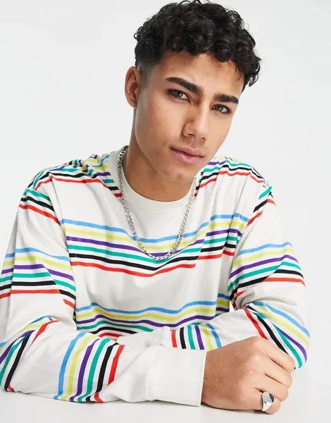 Лонгслив в полоску Levi's Skate-Светло-бежевый цвет
