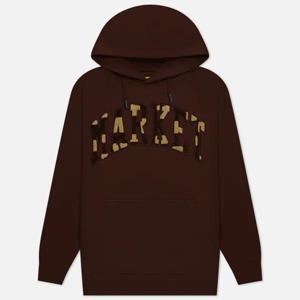 Мужская толстовка MARKET Chess Club Applique Fleece Hoodie коричневый, Размер XL