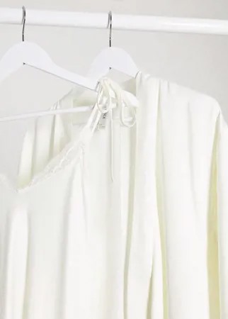 Светлая свадебная ночная рубашка с кружевом Lindex-Белый