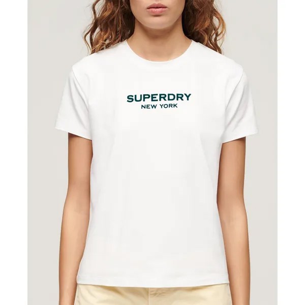 Футболка с коротким рукавом Superdry Sport Luxe Graphic Fitted, белый
