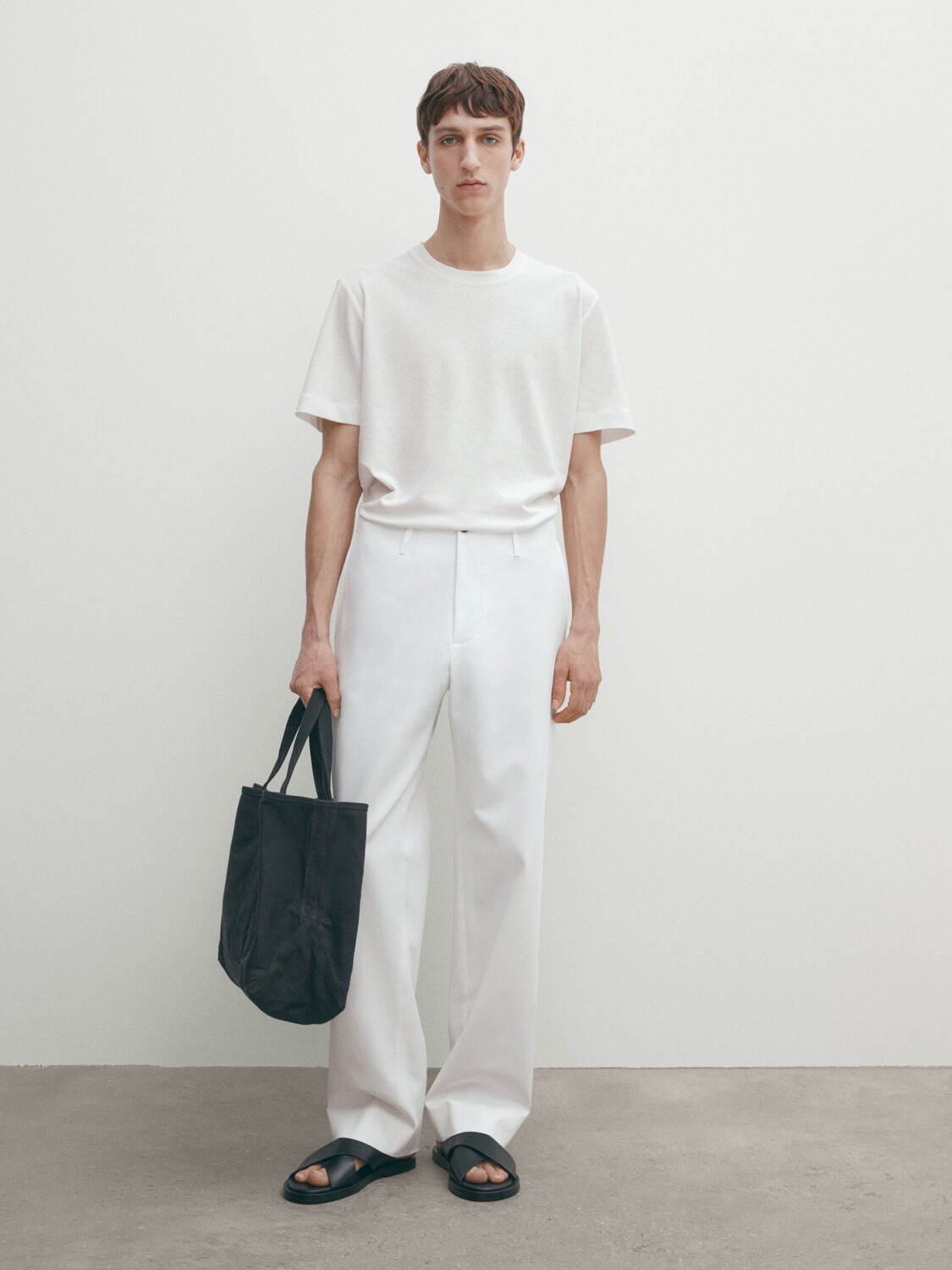 Футболка с короткими рукавами из смеси льна и хлопка Massimo Dutti, бежевый