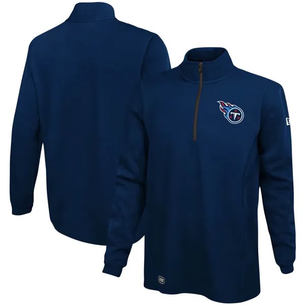 Мужская темно-синяя куртка Tennessee Titans Joint Authentic Overcome с молнией на четверть New Era