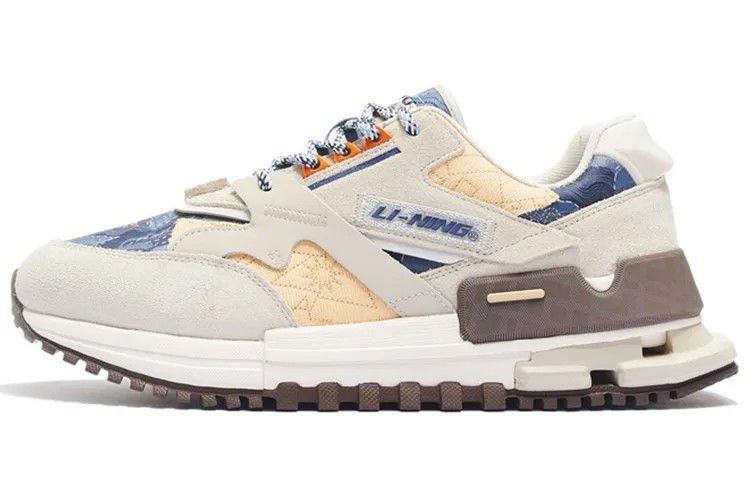 LiNing 001 Lifestyle Shoes Men Low-top Oat Gray/twilight Indigo