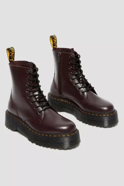 Ботильоны - Бордовый - На плоской подошве Dr. Martens, бордовый