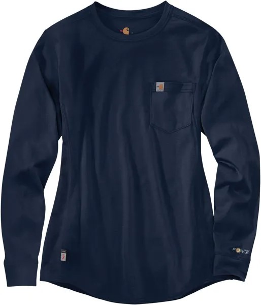 Хлопковая футболка с длинными рукавами Flame-Resistant Force Carhartt, темно-синий
