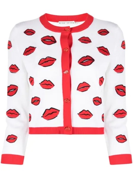 Alice + olivia укороченный кардиган Daroda, белый
